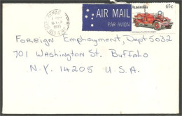 Australia Ahrens-Fox Fire Engine 1983 Cover From Mackay QLD To Buffalo N.Y. USA ( A91 997) - Vrachtwagens