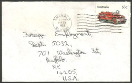 Australia Ahrens-Fox Fire Engine 1983 Cover From Emerald QLD To Buffalo N.Y. USA ( A91 976) - Bolli E Annullamenti