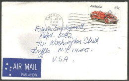 Australia Ahrens-Fox Fire Engine 1983 Cover From Emerald QLD To Buffalo N.Y. USA ( A91 977) - Camion