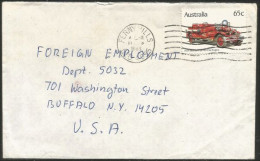 Australia Ahrens-Fox Fire Engine 1983 Cover From Ferny Hills QLD To Buffalo N.Y. USA ( A91 978) - Covers & Documents
