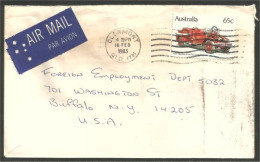 Australia Ahrens-Fox Fire Engine 1983 Cover From Clermont QLD To Buffalo N.Y. USA ( A91 971) - Briefe U. Dokumente
