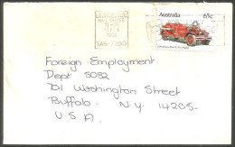 Australia Ahrens-Fox Fire Engine 1983 Cover From Launceston TAS To Buffalo N.Y. USA ( A91 950) - Poststempel