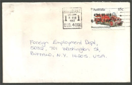 Australia Ahrens-Fox Fire Engine 1983 Cover From Brisbane QLD To Buffalo N.Y. USA ( A91 959) - Brieven En Documenten