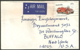 Australia Ahrens-Fox Fire Engine 1983 Cover From QLD To Buffalo N.Y. USA ( A91 940) - LKW