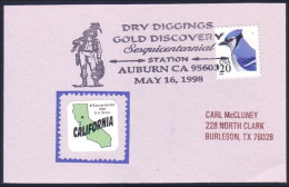 US Postcard Dry Diggings Gold Discovery 150th Auburn, CA MAY 16, 1998 ( A91 702) - Minerales