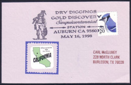 US Postcard Dry Diggings Gold Discovery 150th Auburn, CA MAY 16, 1998 ( A91 702) - Minerals