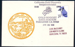 US Postcard California Gold Discovery Gold Nugget Days Paradise, CA APR 26, 1998 ( A91 700) - Minerales