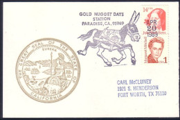 US Postcard Gold Nugget Days Paradise, CA APR 20, 1989 ( A91 666) - Minéraux