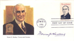 US FDC Cover Warren Harding 29th President ( A91 293) - 1981-1990