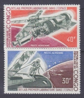 1973 Congo Brazzaville 398-399 Space Station, Astronaut - Africa