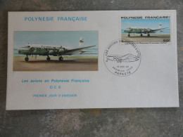 ENVELOPPE PREMIER JOUR AVION DC-6 POLYNESIE FRANCAISE - Usados