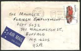 Australia Ahrens-Fox Fire Engine 1983 Cover From Rockhampton QLD To Buffalo N.Y. USA ( A92 24) - Camions