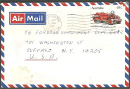 Australia Ahrens-Fox Fire Engine 1983 Cover From Richmond NSW To Buffalo N.Y. USA ( A92 21) - Postmark Collection