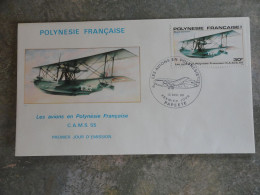 ENVELOPPE PREMIER JOUR AVION C.A.M.S 55 POLYNESIE FRANCAISE - Usados