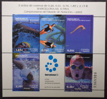 España Spain 2003 Campeonato Del Mundo Natación Barcelona 2003 Mi BL117  Yv BF116  Edi 3991  Nuevo New MNH ** - Schwimmen