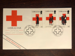 GIBRALTAR FDC COVER 1989 YEAR RED CROSS HEALTH MEDICINE STAMPS - Gibraltar