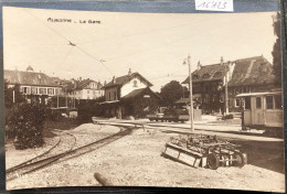 Aubonne - Les Voies Et La Gare ; Maisons Environnantes, Wagon Et Wagonnet Renversé De L'Allaman-Aubonne-Gimel (16'123) - Aubonne