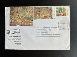 SPAIN ESPANA 1990 REGISTERED LETTER PLASENCIA TO DRESDEN 03-05-1990 SPANJE CERTIFICADO - Covers & Documents