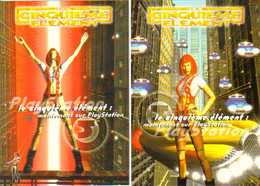 2 Cartes Postales "Cart'Com" (1998) Le Cinquième élément : Maintenant Sur PlayStation (cinéma - Jeu Vidéo) - Otros & Sin Clasificación