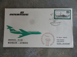 PLI COMMEMORANT LE PREMIER VOL PAR TUPOLEV 134 SUR LA LIGNE BERLIN/ATHENES 2/06/1979 - Luftpost