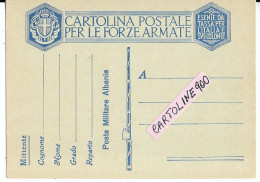 Militari Franchigia Militare Nuova Del 1939 Posta Militare Albania In Verticale E Cartigio Centrale (celestino/v.retro) - Oorlog 1939-45