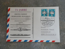 CARTE AVEC OBLITERATION COMMEMORATIVE DU 01/02/1985 DE DESSAU 75 JAHRE ERTRES PATENT NURFLUGEL FLUGZEUG - Luftpost