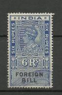 INDIA Foreign Bill 6 R. Revenue Tax, O - Francobolli Di Servizio