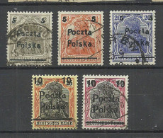 POLEN Poland 1919 Michel 130 - 134 O - Used Stamps