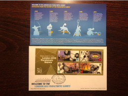 UK FDC FDC COVER 2012 YEAR PARALYMPICS DISABLED IN SPORTS HEALTH MEDICINE STAMPS - Brieven En Documenten