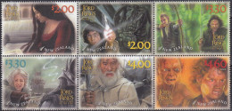 NEW ZEALAND 2023 Lord Of The Rings: King 20th, Set Of 6 In Block MNH - Fantasie Vignetten