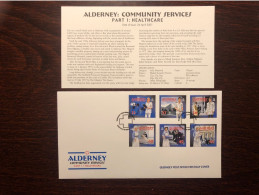 ALDERNEY FDC COVER 2001 YEAR HEALTHCARE HEALTH MEDICINE STAMPS - Alderney