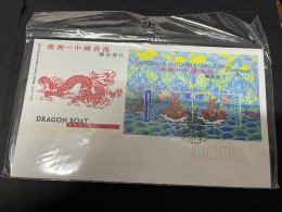 28-2-2024 (1 Y 29) Australia FDC - Joint Issue With Hong Kong China  (Dragon Boat Racing) 2 Covers - Emissions Communes