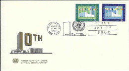 Envellope NATIONS UNIS 1e Jour N° 115 - 116 Y & T - Storia Postale