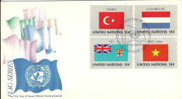 Envellope NATIONS UNIS 1e Jour N° 316 A 319 Y & T - Lettres & Documents