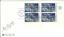 Envellope NATIONS UNIS 1e Jour N° 174 Bloc De 4 Y & T - Storia Postale