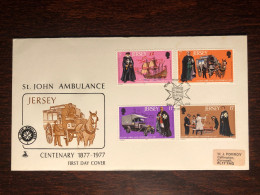 JERSEY FDC COVER 1977 YEAR ST. JOHN AMBIANCE HEALTH MEDICINE STAMPS - Jersey