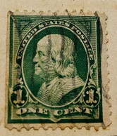 Benjamin Franklin - 1898 - États-Unis - One Cent Vert Clair Avec Défaut - Used Stamps