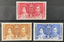 BERMUDA  - MH*  - 1937 CORONATION ISSUE - # 115/117 - Bermudas