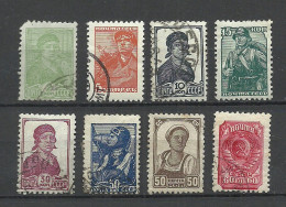 RUSSLAND RUSSIA 1937/56 = 8 Stamps From Set Michel 672 - 684 O/* - Andere & Zonder Classificatie