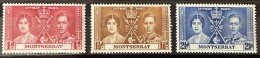 MONTSERRAT  - MH*  - 1937 CORONATION ISSUE - # 89/91 - Montserrat