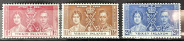 VIRGIN ISLANDS - MH*  - 1937 CORONATION ISSUE - # 69/71 - British Virgin Islands