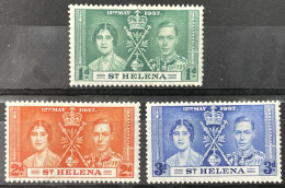 ST. HELENA  - MH*  - 1937 CORONATION ISSUE - # 94/96 - Sainte-Hélène
