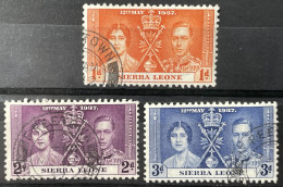 SIERRE LEONE  - (0)  - 1937 CORONATION ISSUE - # 155/157 - Sierra Leona (...-1960)