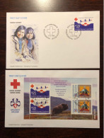 GREENLAND FDC COVER 1993 YEAR RED CROSS HEALTH MEDICINE STAMPS - Cartas & Documentos