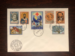 GREECE FDC COVER 1959 YEAR RED CROSS DUNANT HEALTH MEDICINE STAMPS - Covers & Documents