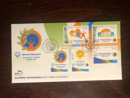 GREECE FDC COVER 2011 YEAR SPECIAL OLYMPICS PARALYMPICS  DISABLED IN SPORTS HEALTH MEDICINE STAMPS - Lettres & Documents