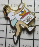 713i Pin's Pins / Beau Et Rare / JEUX OLYMPIQUES / BARCELONA BARCELONE 92 TENNIS FEMININ - Olympic Games