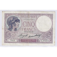 FAY 03/17 - 5 FRANCS VIOLET - 1933 - TRES TRES BEAU - PICK 72 - 5 F 1917-1940 ''Violet''