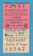 H-0600 * AUSTRIA, Kanzelbahn (Carinthia) Combined Cable Car And Chairlift. Ticket Valid For 8 Days, 1955 25 Shillings - Europe