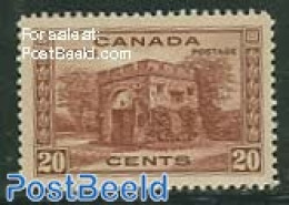 Canada 1938 20c, Stamp Out Of Set, Unused (hinged), Art - Castles & Fortifications - Unused Stamps